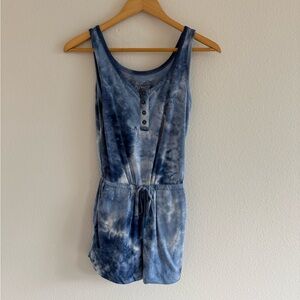 Wallflower Blue One Piece Romper with Tie-Dye Effect